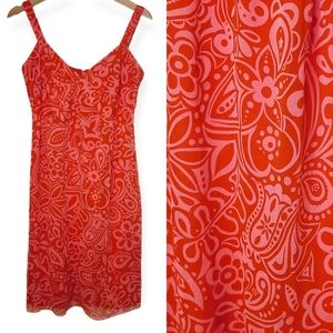 Anna Sui X Anthropologie 100% Silk Floral Slip Dress